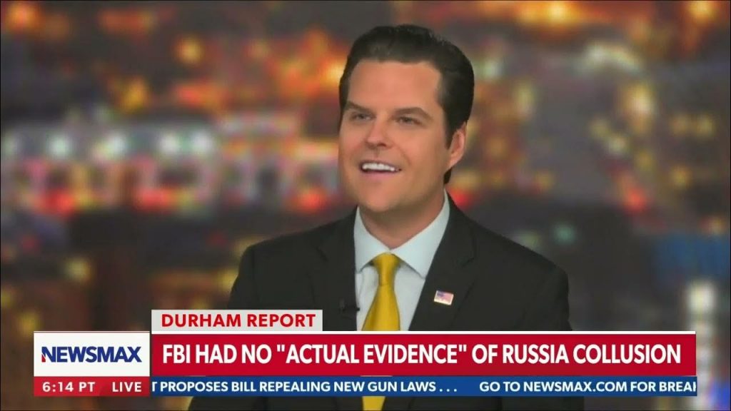 BOOM: Matt Gaetz Talks Bombshell Revelations in The Durham Report on Newsmax