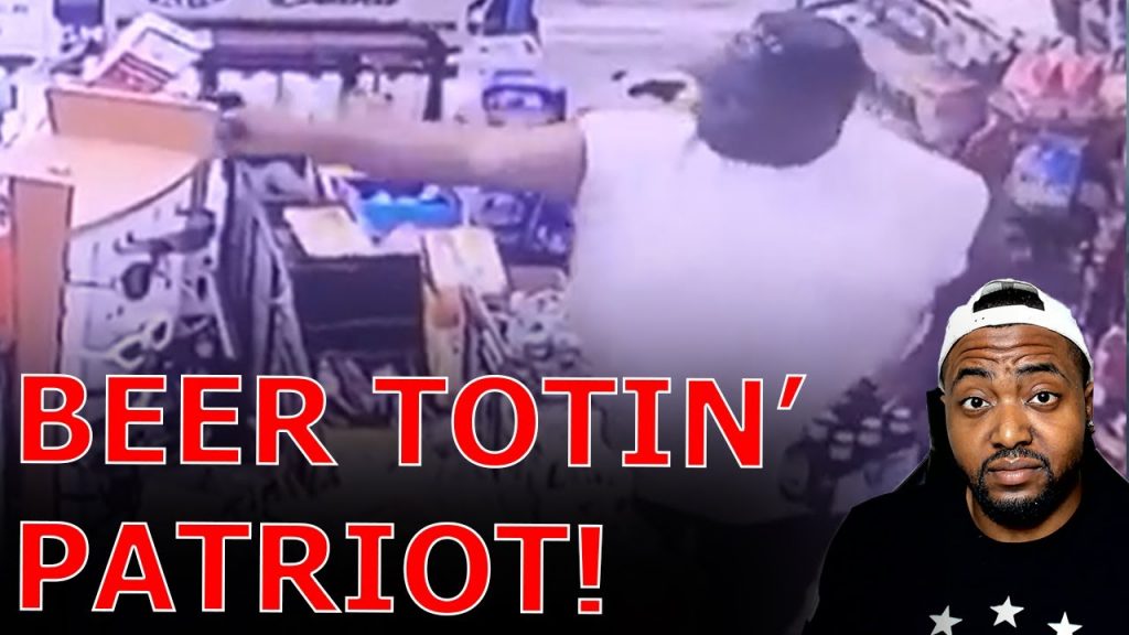 BASED Law Abiding Citizen Toting Six Pack Of Beer CALMLY SMOKES Criminal During Gas Station Robbery!