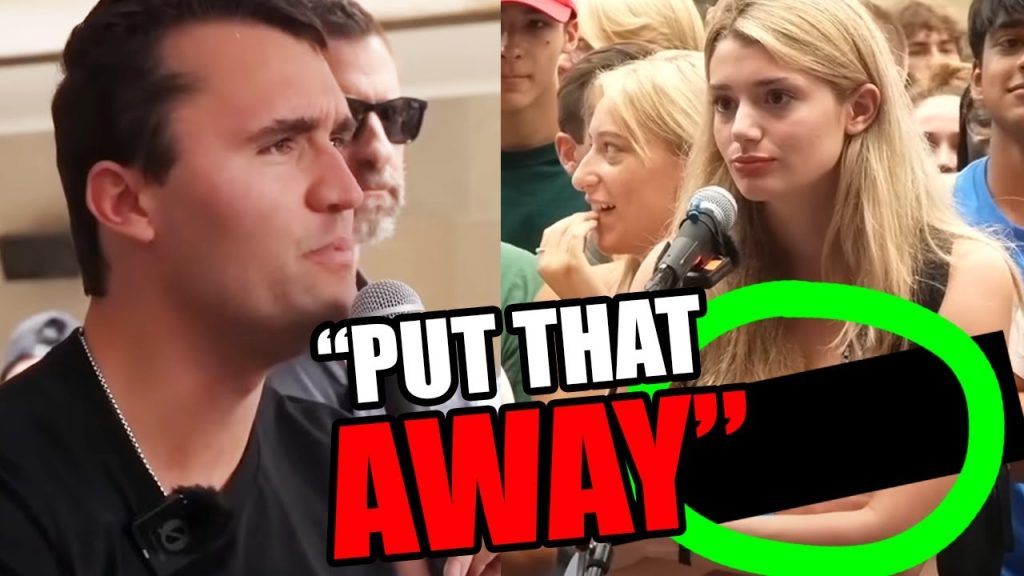 College student REVEALS her “part” to Charlie Kirk during campus debate, lol WTF.