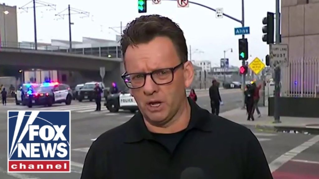 Fox crew targeted with flash-bang grenade while reporting on LA riots